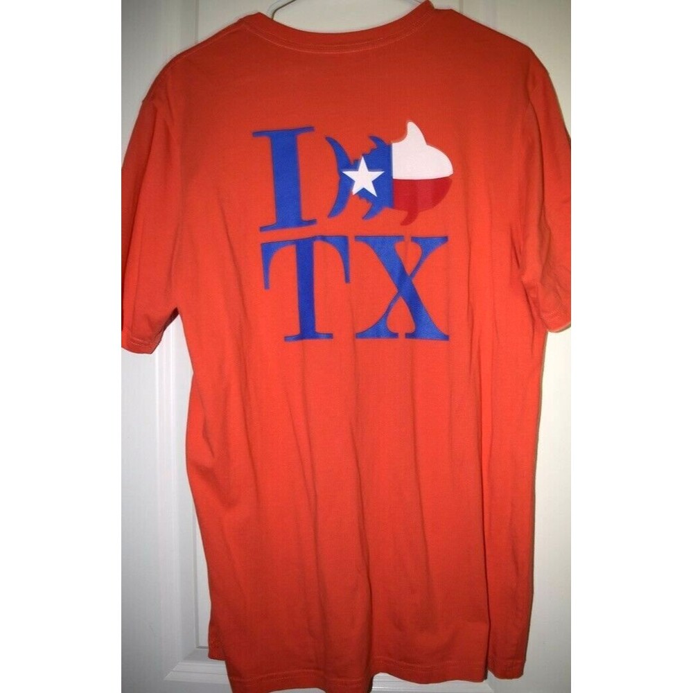 EUC MENS SOUTHERN TIDE RED-ORANGE TEXAS SHORT SLEEVE TEE T-SHIRT SIZE M MEDIUM